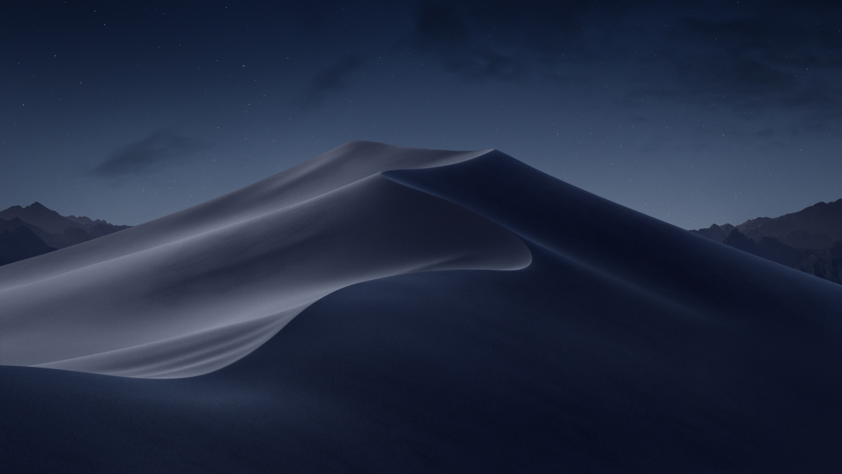 苹果自带macos mojove Mojave Night 莫哈韦沙漠晚上风景5K壁纸 电脑壁纸-第1张